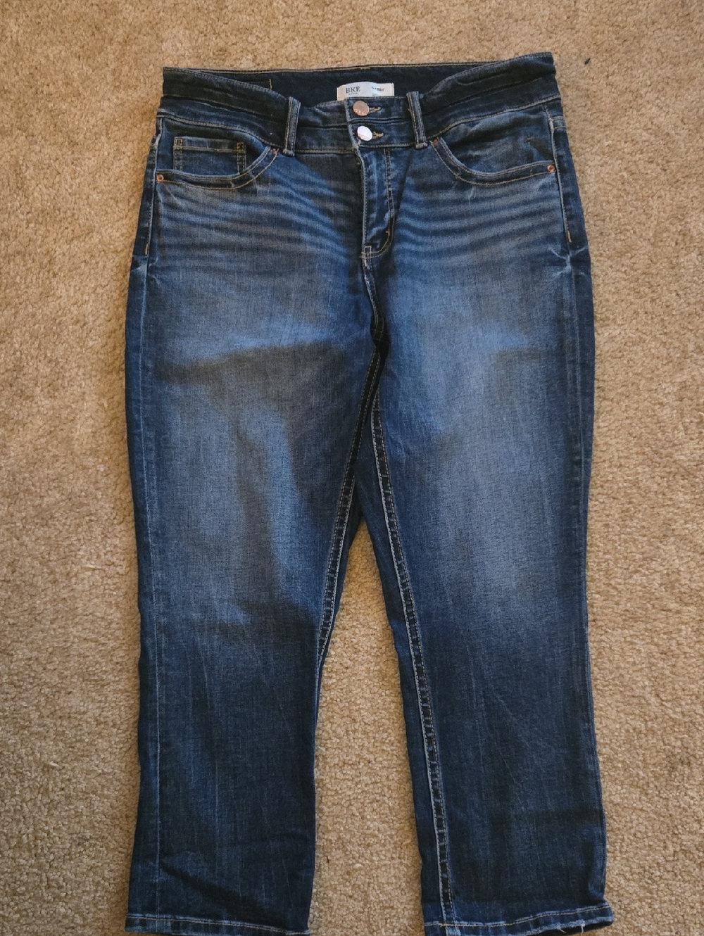 BKE Gabby Curvy Fit High Rise Women's Blue Cropped Jeans